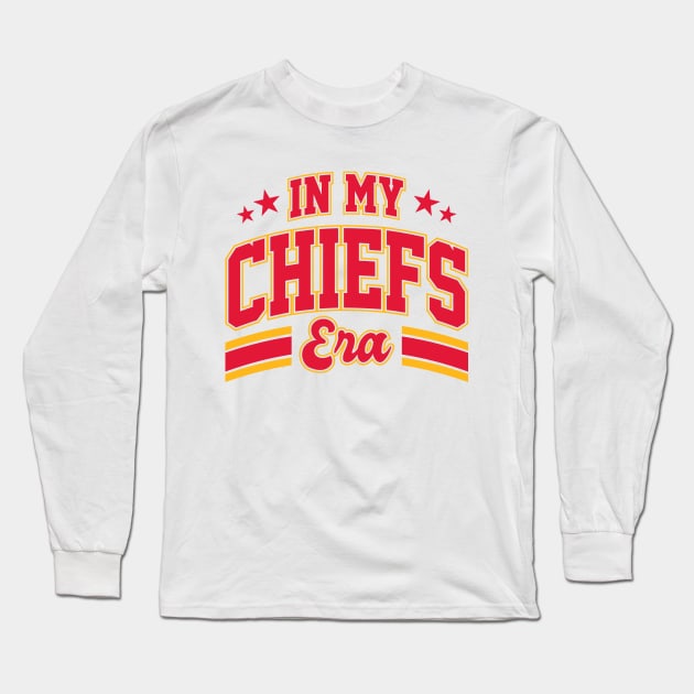 In My Chiefs Era Kansas City Football Long Sleeve T-Shirt by Burblues